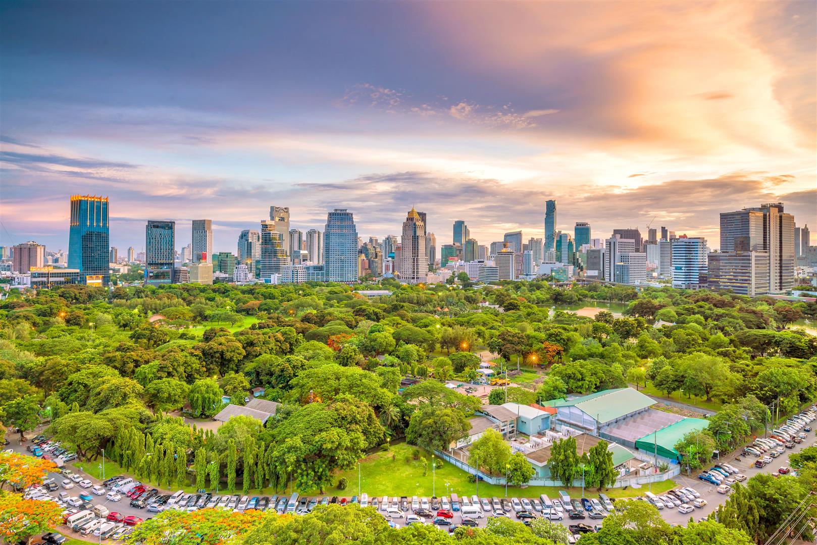 Anleitung zum Entspannen im Park von Bangkok.