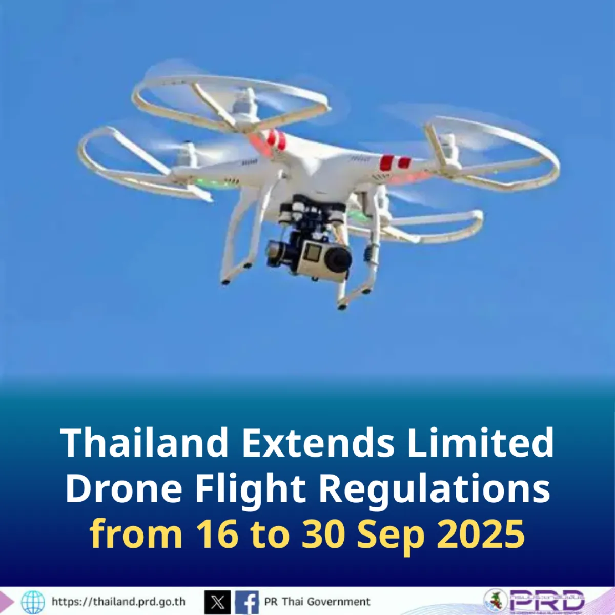 Thailand Extends Limited Drone Flight Regulations from 16 to 30 Sep 2025
