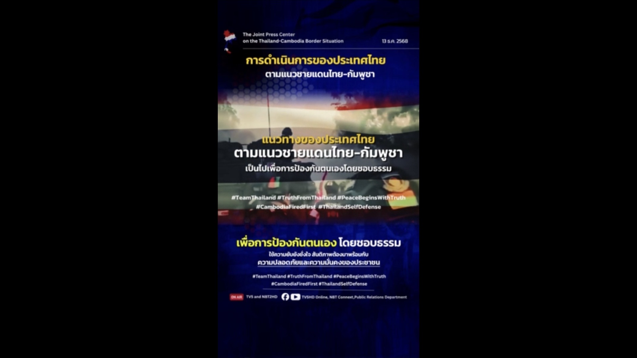 จุดยืนของประเทศไทยต่อสถานการณ์ชายแดนไทย-กัมพูชา
