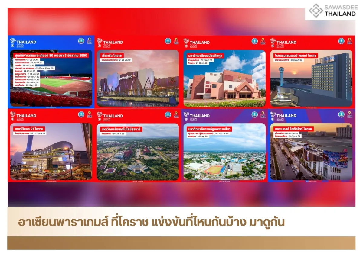 อาเซียนพาราเกมส์ ที่โคราช แข่งขันที่ไหนกันบ้าง มาดูกัน